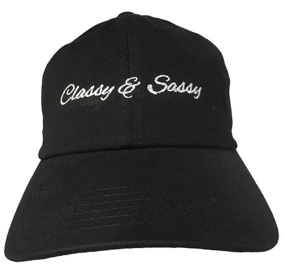 Classy & Sassy - Polo Style Ball Cap - Black with White Stitching