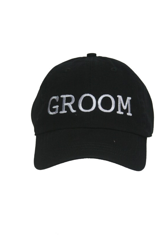 GROOM - Ball Cap (Black with White Stitching)