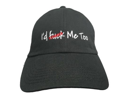 Adults Only - I'd F%#k Me Too - Polo Style Ball Cap (Black with White Stitching)