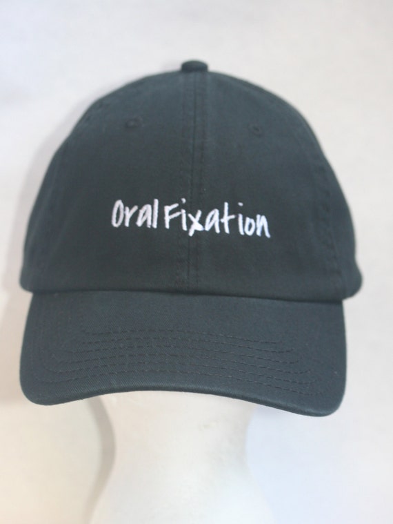 Oral Fixation - Polo Style Ball Cap (Black with White Stitching)