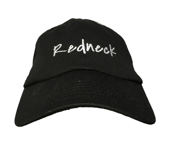 Redneck - Polo Style Ball Cap (Black with White Stitching)