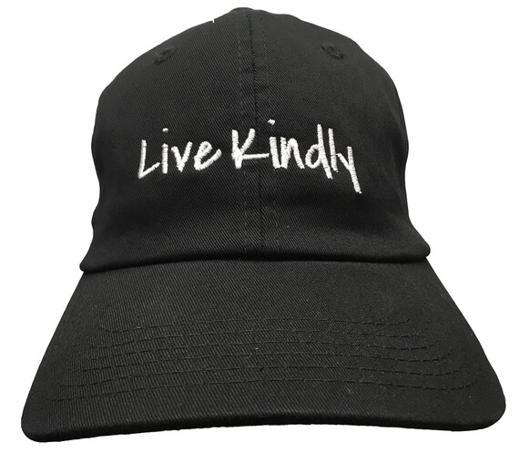 Live Kindly - Black with White Stitching