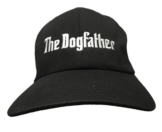 The Dogfather (Polo Style Ball Cap - Black with White Stitching)