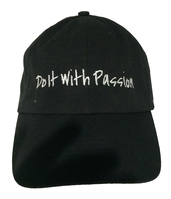 Do It With Passion - Polo Style Ball Cap (Black with White Stitching)