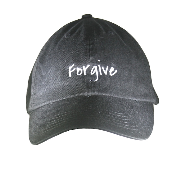 Forgive - Polo Style Ball Cap (Black with White Stitching)