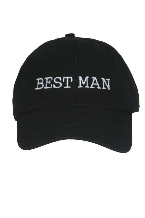 Best Man - Ball Cap (Black with White Stitching)