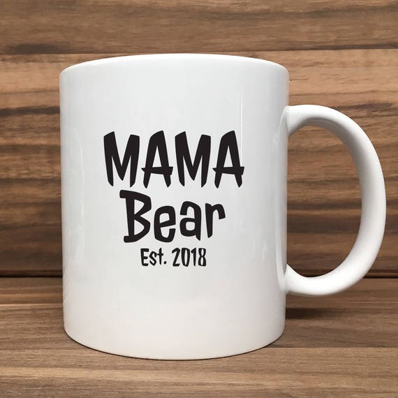 Coffee Mug - Mama Bear with Est. Date - Double Sided Printing 11 oz Mug