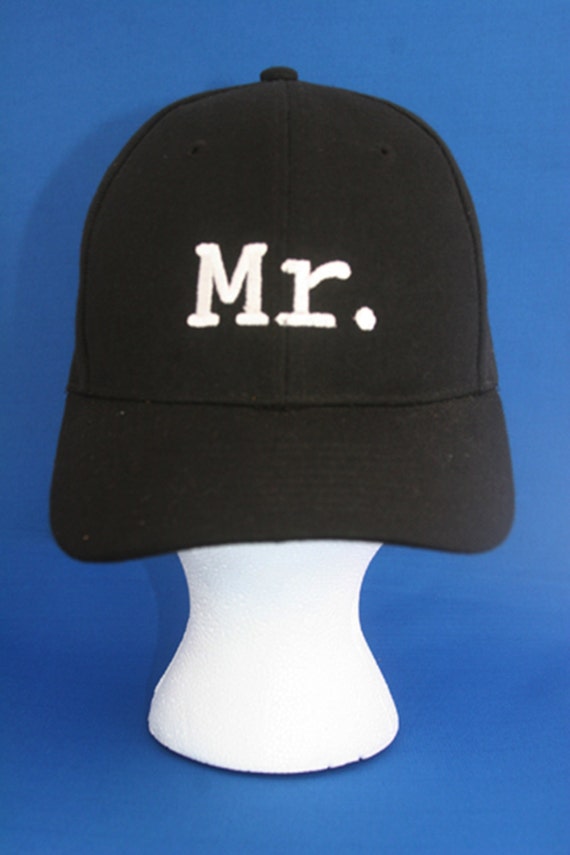 Mr. for the Groom - Ball Cap (Black with White Stitching)