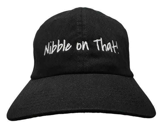 Nibble on That - Polo Style Ball Cap - Black with White Stitching