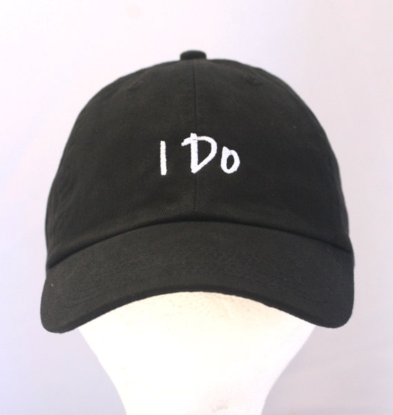 I Do - Ball Cap (Black with White Stitching)