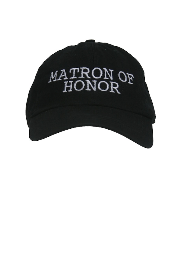 Matron of Honor - Ball Cap (Black with White Stitching)