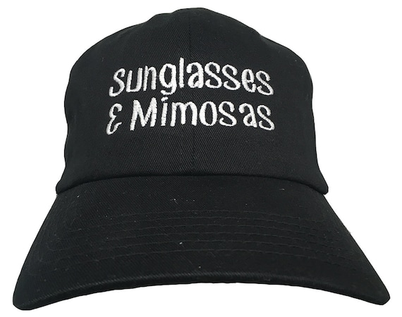 Sunglasses & Mimosas (Polo Style Ball Cap - Various Colors with White Stitching)