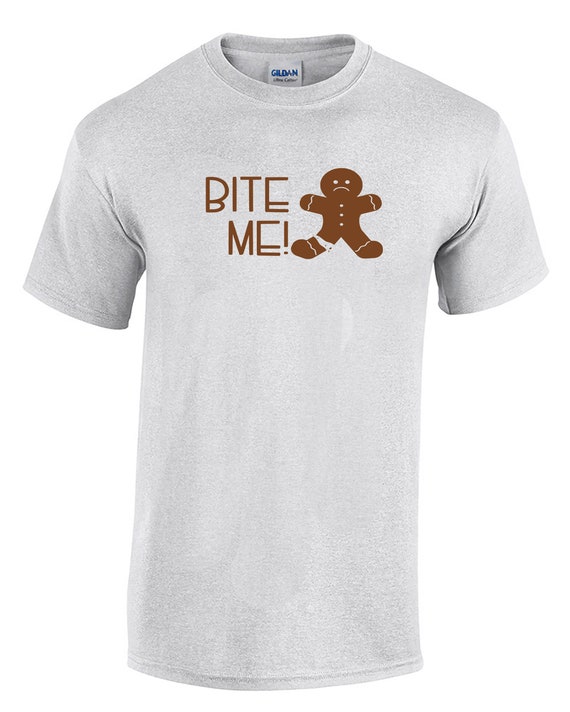 Bite Me - Gingerbread Man (Mens T-Shirt)