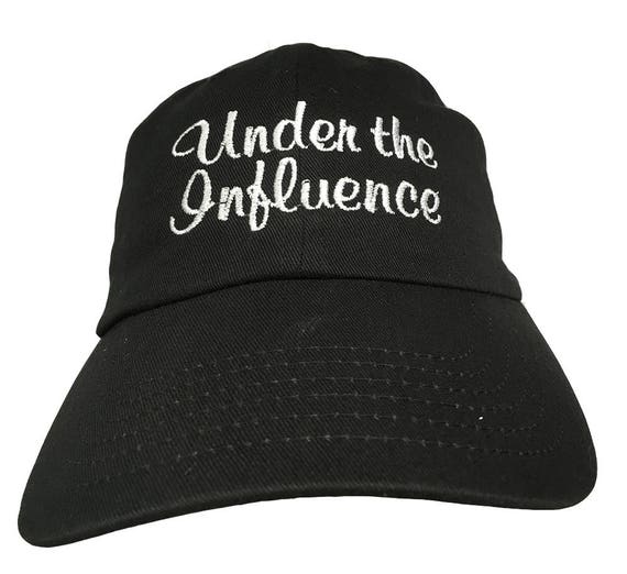 Under the Influence - Polo Style Ball Cap (Black with White Stitching)