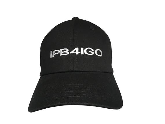 IPB4IGO - License Place Series - Polo Style Ball Cap (Black with White Stitching)