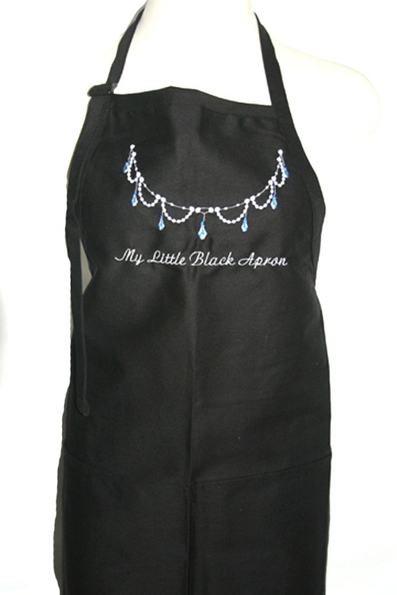 My Little Black Apron with a necklace (Adult Apron)