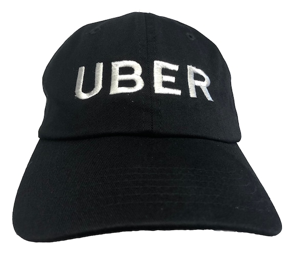 UBER (Ball Cap - Black Embroidered with White Stitching)