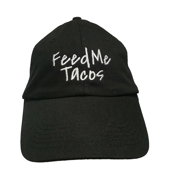 Feed Me Tacos - Polo Style Ball Cap (Black with White Stitching)