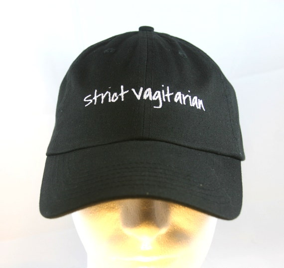 Strict Vagitarian (Polo Style Ball Black with White Stitching)