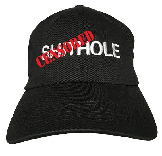 Sh%#Hole  - Polo Style Ball Cap (Black with White Stitching)