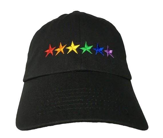 Rainbow Pride Stars  (Polo Style Ball Cap in Various Colors)