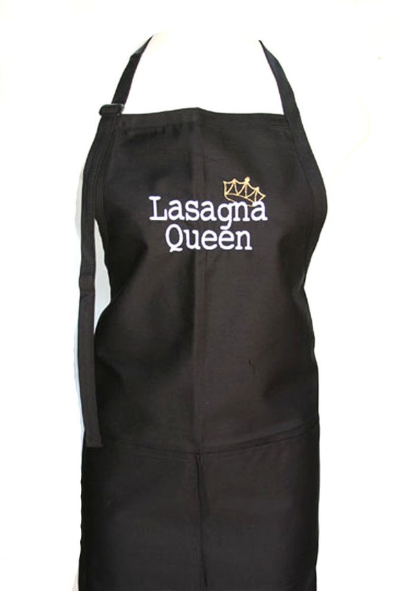 Lasagna Queen with Crown (Adult Apron) Available in Colors too