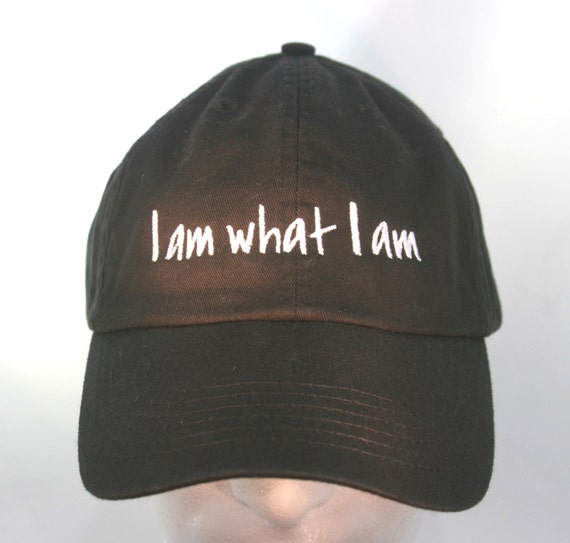 I am what I am  (Polo Style Ball Black with White Stitching)