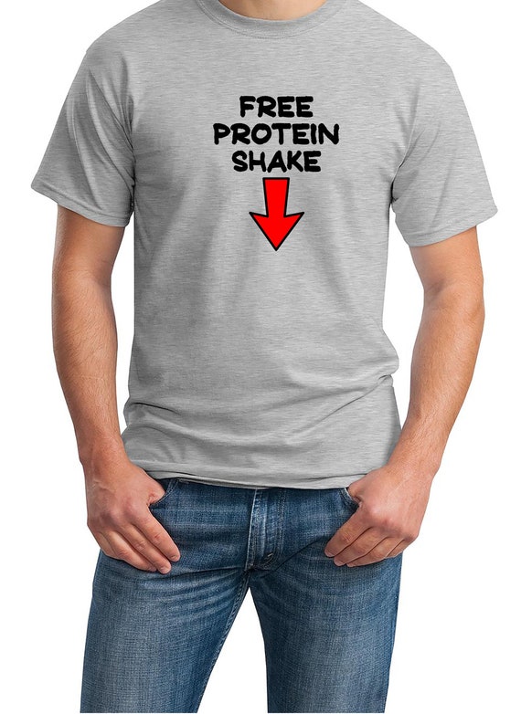 ADULTS ONLY - Free Protein Shake -  Men's T-Shirt in White or Ash Gray