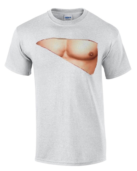 Ripped T-Shirt with Man's Chest