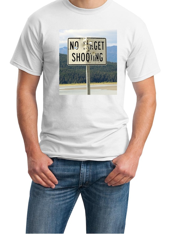 No Target Shooting (Sign in Alaska) Mens White T-shirt