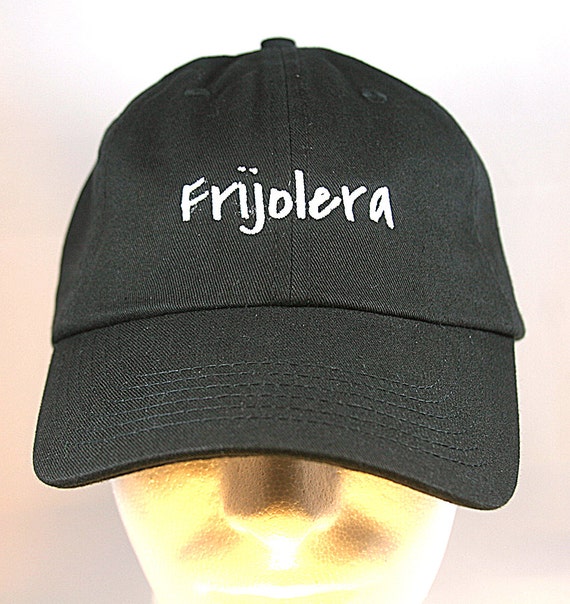 Frijolera - Polo Style Ball Cap (Black with White Stitching)