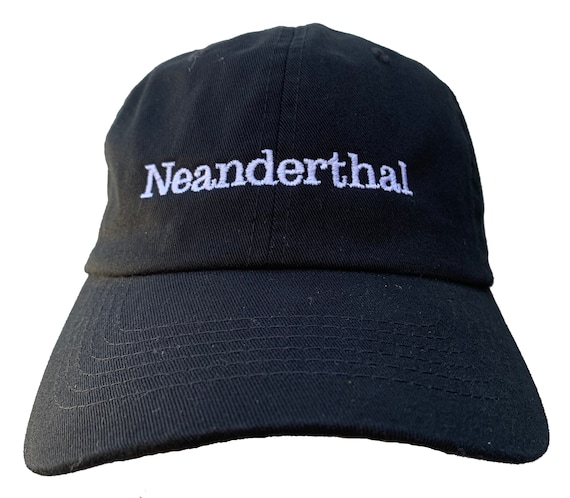 Neanderthal (Polo Style Ball Cap - Black with White Stitching)