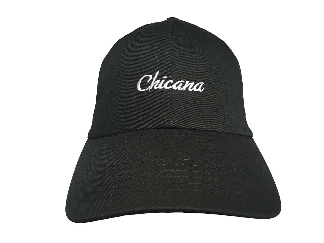 Chicana Polo Style Ball Cap black With White Stitching - Etsy