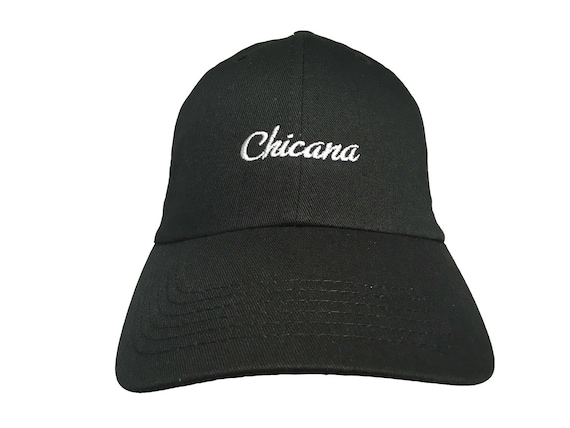 Chicana - Polo Style Ball Cap (Black with White Stitching)