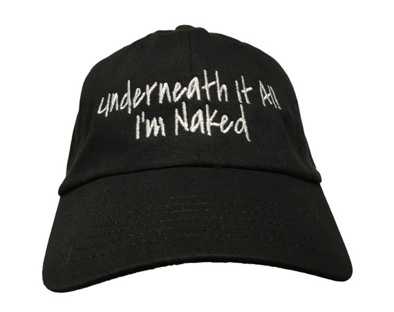 Underneath It All, I'm Naked (Polo Style Ball Black with White Stitching)