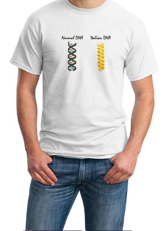 Normal DNA vs. Italian DNA (White Men's T-Shirt)