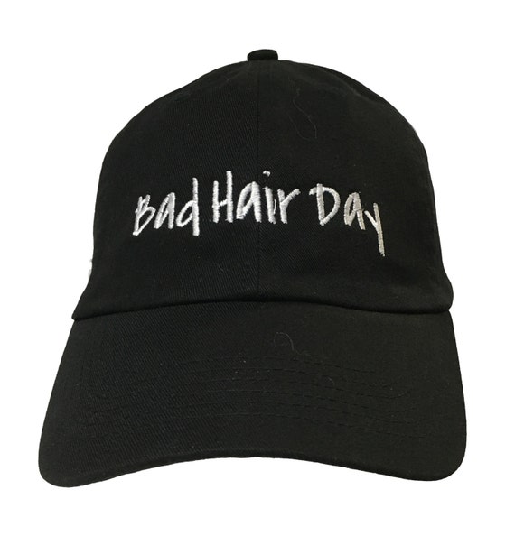 Bad Hair Day (Polo Style Ball Black with White Stitching)