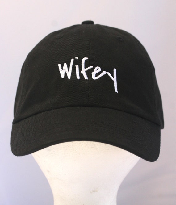 Wifey - Ball Cap (Black with White Stitching)