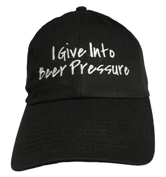 I Give Into Beer Pressure - Polo Style Ball Cap (Black)