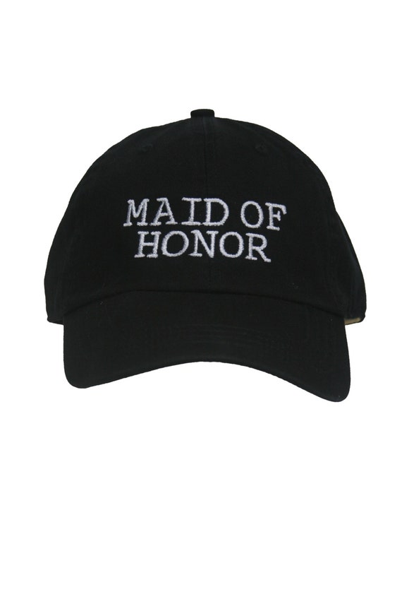 Maid of Honor - Ball Cap (Black with White Stitching)