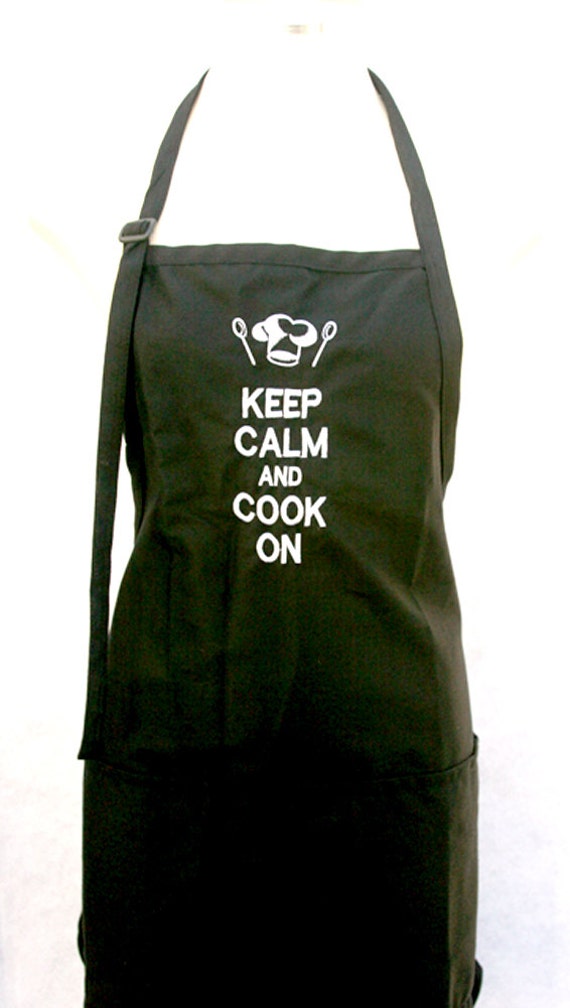 Keep Calm & Cook On (Adult Apron) Available in Colors too