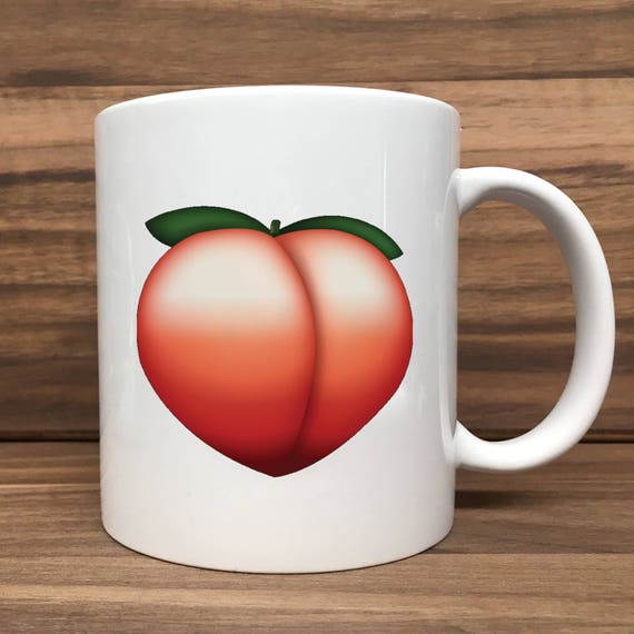 Coffee Mug - Emoji Peach - Double Sided Printing 11 oz Mug