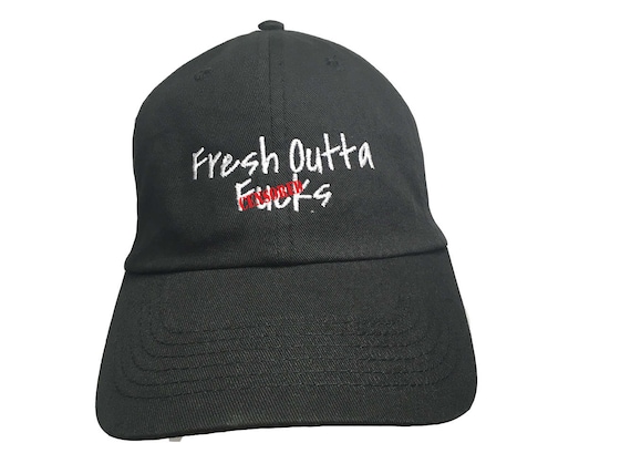 Adults Only - Fresh Outta F%#ks - Polo Style Ball Cap (Black with White Stitching)