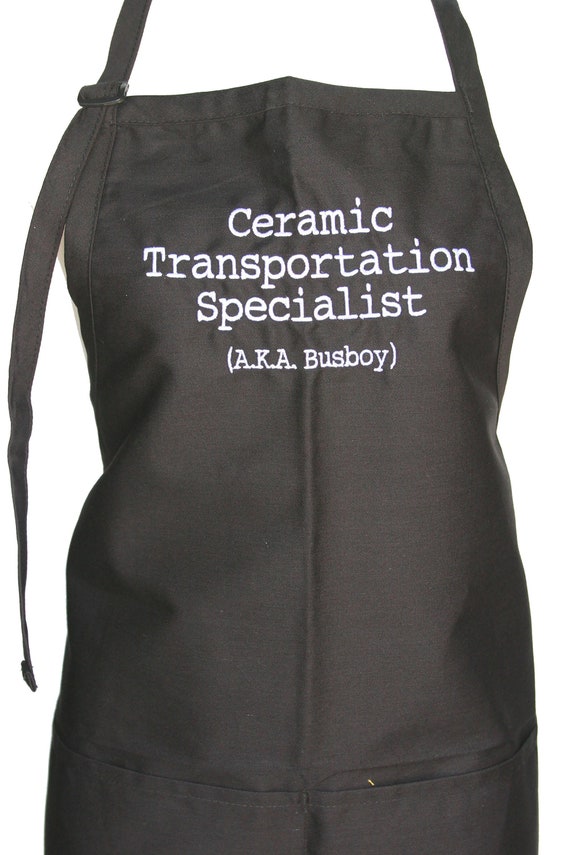 Ceramic Transportation Specialist (Embroidered Adjustable Adult Apron with pockets)