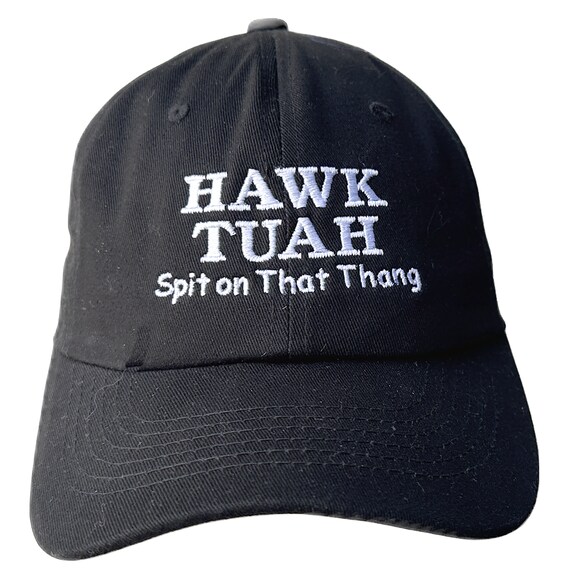 Hawk Tuah- Spit on that thang (Polo Style Ball Black with White Stitching)