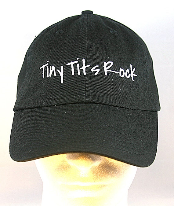 Tiny Tits Rock - Polo Style Ball Cap (Black with White Stitching)