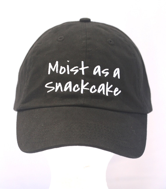 Moist at a Snackcake (Polo Style Ball Black with White Stitching)