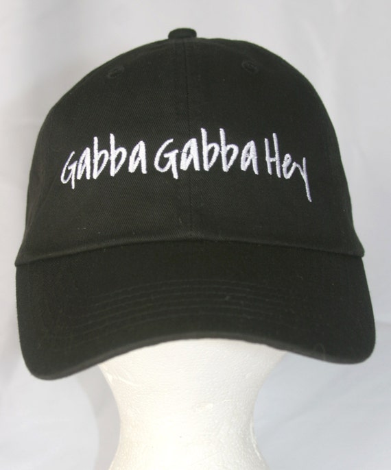 Gabba Gabba Hey - Polo Style Ball Cap (Black with White Stitching)