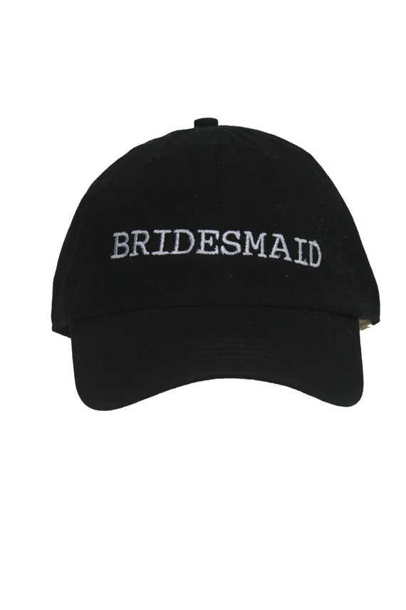 Bridesmaid - Ball Cap (Black with White Stitching)