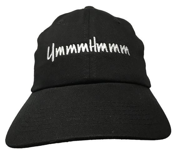 UmmmHmmm - Polo Style Ball Cap - Black with White Stitching